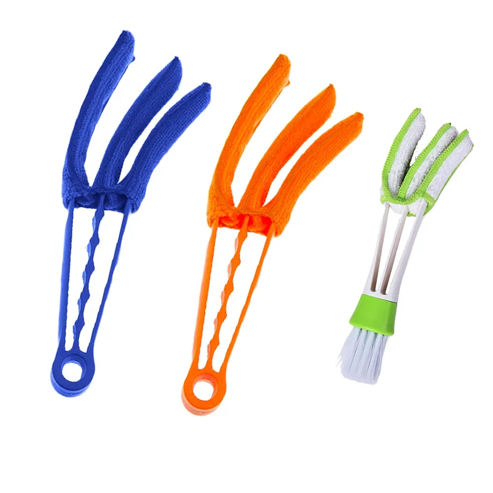 3 Pezzi Pulisci Persiane, Panno in Microfibra Pulisci Persiane Esterne Alluminio, Pulizia Persiane, Spazzola Persiane per Pulizia Tapparelle, Tastiere, Climatizzatore Auto