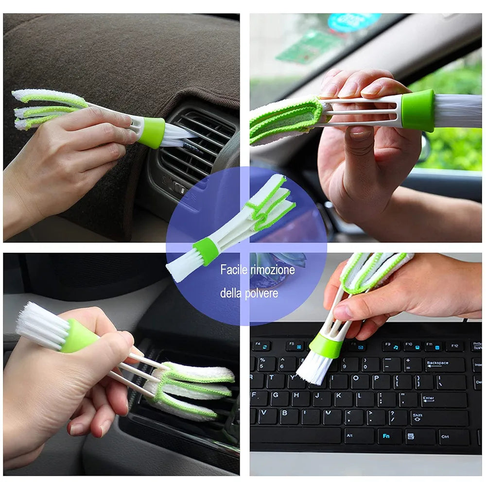 3 Pezzi Pulisci Persiane, Panno in Microfibra Pulisci Persiane Esterne Alluminio, Pulizia Persiane, Spazzola Persiane per Pulizia Tapparelle, Tastiere, Climatizzatore Auto